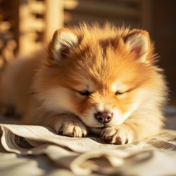 Alert Pomeranian Ready For Adventure