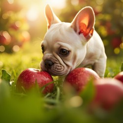 French Bulldog Puppy Discovers Apple Orchard