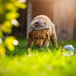 Golden Retriever Puppy Detective Begins Investigation