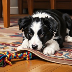 Border Collie Puppy Discovers Perfect Hiding Spot