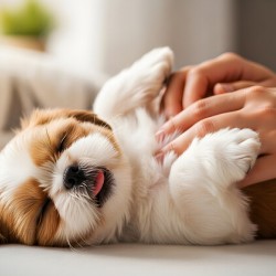 Sleepy Shih Tzu Puppy After Perfect Belly Rubs