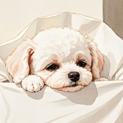 Brave Bichon Frise Puppy Escapes From Tissue Box