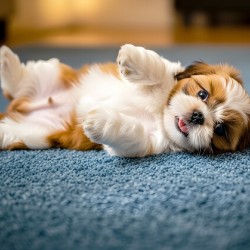 Shih Tzu Puppy Hopes For Belly Rub Time