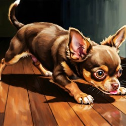 Chihuahua Puppy Discovers Dancing Wall Shadows