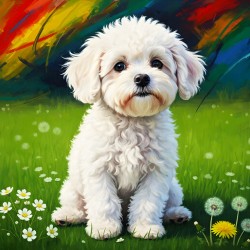 Sleepy Bichon Frise Puppy Resting Peacefully