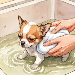 Clean And Happy Chihuahua Puppy After Bath