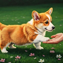 Proud Corgi Puppy Celebrates Learning New Trick