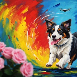 Tired Border Collie Puppy Rests After Exciting Adventure