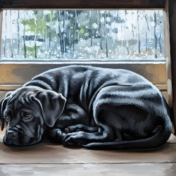 Brave Cane Corso Puppy Emerges From Hiding