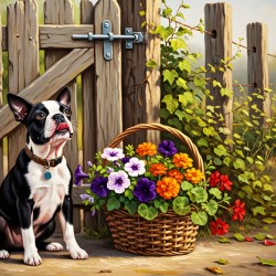 Boston Terrier Puppy Delivers Flowers To Loving Hands