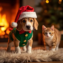 Beagle Puppy Rests After Holiday Adventures