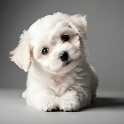 Bichon Frise Puppy Ready For Photo Session