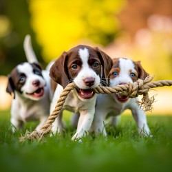 German Shorthaired Pointer Puppy Discovers Big Chew Toy