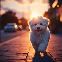 Bichon Frise Puppy Gets Ready For Night Out