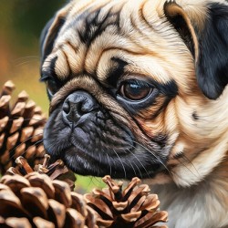 Pug Puppy Discovers Interesting Scents On Floor