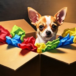 Chihuahua Puppy Naps After Christmas Present Adventure