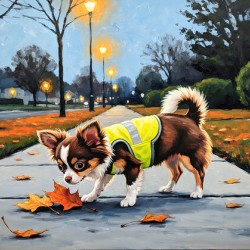 Chihuahua Puppy Ready For Evening Adventure