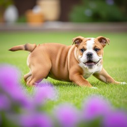 Bulldog Puppy Discovers His Tail