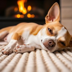 Chihuahua Puppy Falls Asleep By The Fire