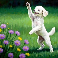 Excited Poodle Puppy Ready To Play