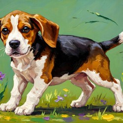 Beagle Puppy Spots Flying Frisbee