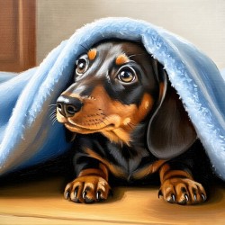 Dachshund Puppy Finds Perfect Hiding Spot Under Blanket
