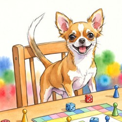Puppy Participates In Family Board Game