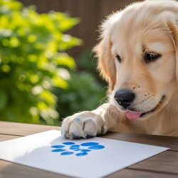 Golden Retriever Puppy Proud Of Pawprint Autograph