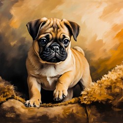 Pug Puppy Falls Asleep After Evening Entertainment