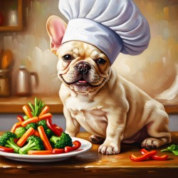 Proud French Bulldog Puppy Chef Shows Off Cooking Creation
