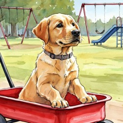 Happy Puppy Relaxes After Fun Adventure