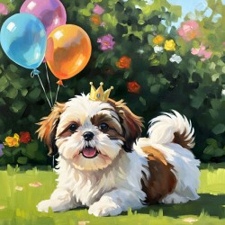 Shih Tzu Puppy Gets Ready For Birthday Party