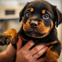 Rottweiler Puppys First Vet Visit