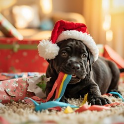 Cane Corso Puppys First Christmas Morning Discovery