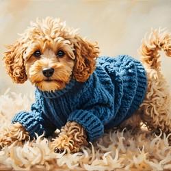 Poodle Puppys Sweater Adventure Begins