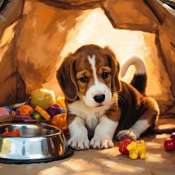 Beagle Puppy Discovers Perfect Hiding Spot