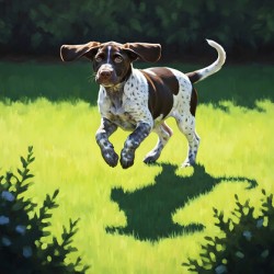 Tired Puppy Rests After Shadow Adventure