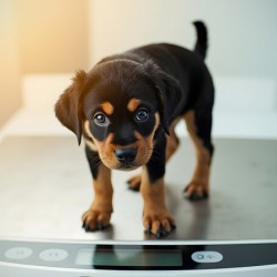 Brave Puppy Completes The Weighing