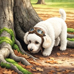 Poodle Puppy Ready For Garden Adventure