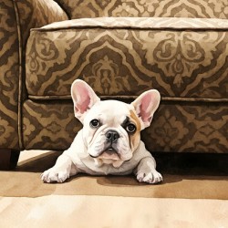 French Bulldog Puppy Finds Perfect Hiding Spot