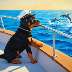 Rottweiler Puppy Ready For Maritime Adventure