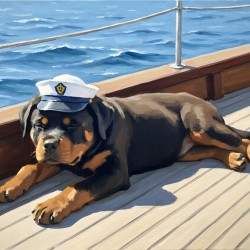 Brave Puppy Navigator Spots Land Ahead