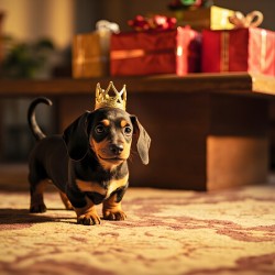 Dachshund Puppy Gets Ready For Birthday Celebration
