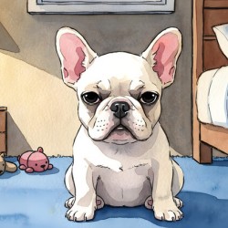 French Bulldog Puppy Getting Sleepy At Bedtime