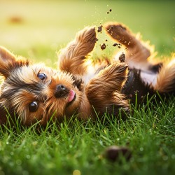 Tired Yorkshire Terrier Heads Home
