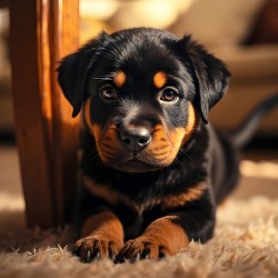 Rottweiler Puppy Joins The Family Fun