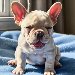 Sleepy French Bulldog Puppy Begins To Yawn