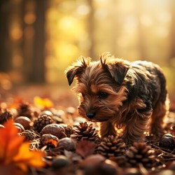 Yorkshire Terrier Puppy Discovers Cinnamon Sticks