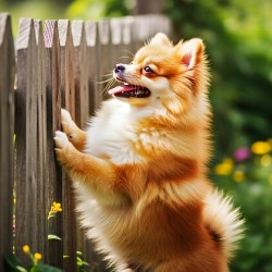 Curious Pomeranian Puppy Spots Something In The Sky