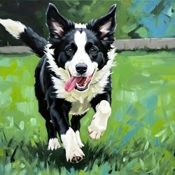 Border Collie Puppy Ready To Chase